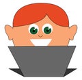 A young programmer vector or color illustration