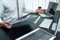 Young Programmer working in software javascript computer in IT office, Writing codes and data code website and coding database Royalty Free Stock Photo