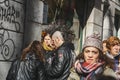 Young punks at the Sunday morning in Madrid. Royalty Free Stock Photo