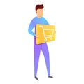 Young purchasing manager icon, cartoon style