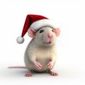 Young Rat In Realistic Santa Hat: Creative Commons Attribution Photo