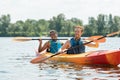 young redhead man in life vest