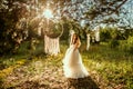 Young redheaded girl smiling and hold dreamcatcher Royalty Free Stock Photo