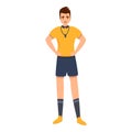 Young referee icon, cartoon style Royalty Free Stock Photo