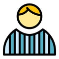 Young referee icon color outline vector