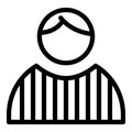 Young referee icon, outline style