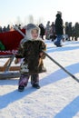 Young reindeer herder in winter in the north of Siberia