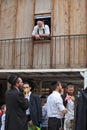 A young religious Jews in black skullcaps