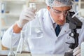Young researcher scientist doing a water test contamination expe Royalty Free Stock Photo