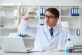 Young researcher scientist doing a water test contamination expe Royalty Free Stock Photo