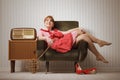 Housewife relaxing Royalty Free Stock Photo