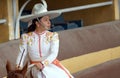 Mexican young adelita rider in white