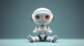 Futuristic Robotic Infant Doing Yoga In Hyperrealistic Style