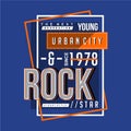 Young rock star music text frame graphic t shirt typography vector illustration Royalty Free Stock Photo