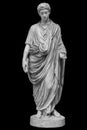 Young roman emperor Commodus statue isolated over black background. Lucius Aurelius Commodus reign is commonly Royalty Free Stock Photo