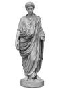 Young roman emperor Commodus statue isolated over white background. Lucius Aurelius Commodus reign is commonly Royalty Free Stock Photo