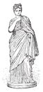 Young Roman Woman, vintage engraving