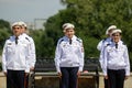 Young Romanian army cadets/pupils attend a military ceremony