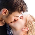 Young romantic couple kissing Royalty Free Stock Photo