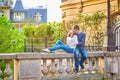 Young romantic couple in Paris Royalty Free Stock Photo