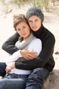 Young Romantic Couple Relaxing On Beach Together Royalty Free Stock Photo