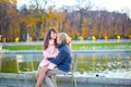 Young romantic loving couple in Paris Royalty Free Stock Photo