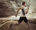 Young runner in an expressive pose