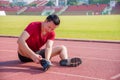 Young runner having pain at joint between running