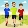 Young runner men running outdoors