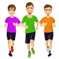 Young runner men running outdoors