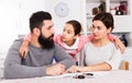 Parents signing papers for divorce Royalty Free Stock Photo