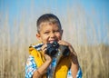 Young safari boy. Royalty Free Stock Photo