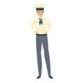 Young sailor icon, cartoon style