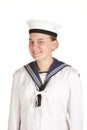 Young sailor isolated white background