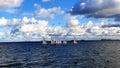 Young sailors competing on Baltic sea Royalty Free Stock Photo