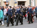 Young sailors marching Royalty Free Stock Photo