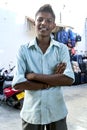 A young salesman at the Jaffna market in Sri Lanka.