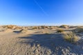 Young sand dunes formed by flooding at high tides Royalty Free Stock Photo