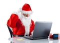 Young Santa Claus with notebook