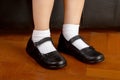 Young School Girl Student Wearing Black Shoes Royalty Free Stock Photo