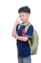 Young schoolboy with backpack Royalty Free Stock Photo