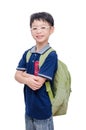 Young schoolboy with backpack Royalty Free Stock Photo