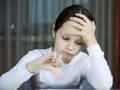 young schoolboy girl does his homework Royalty Free Stock Photo