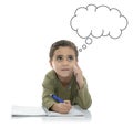 Young Schoolboy Thinking for Answer