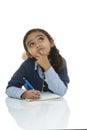 Young Schoolgirl Thinking for Answer