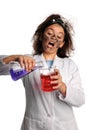 Young Scientisct Mixing Chemicals