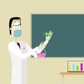 Young scientist doing chemical experiment Royalty Free Stock Photo