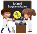 Young scientist doing experimentation with animal