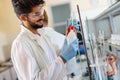 Young scientist student man working at the laboratory