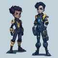 Young scifi programmer characters art